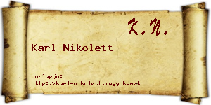 Karl Nikolett névjegykártya
